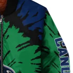 customized vancouver canucks burst splatter blue bomber jacket best selling