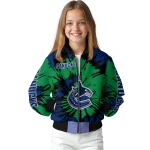 customized vancouver canucks burst splatter blue bomber jacket best selling