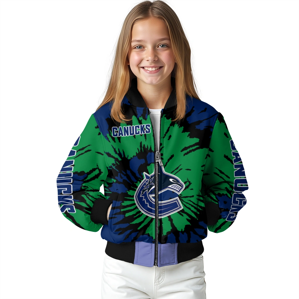 customized vancouver canucks burst splatter blue bomber jacket top rated customized vancouver canucks burst splatter blue bomber jacket top rated