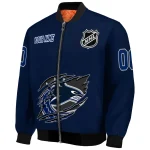 customized vancouver canucks claw rip blue bomber jacket best selling