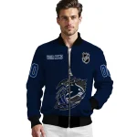 customized vancouver canucks claw rip blue bomber jacket best selling