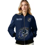 customized vancouver canucks claw rip blue bomber jacket best selling