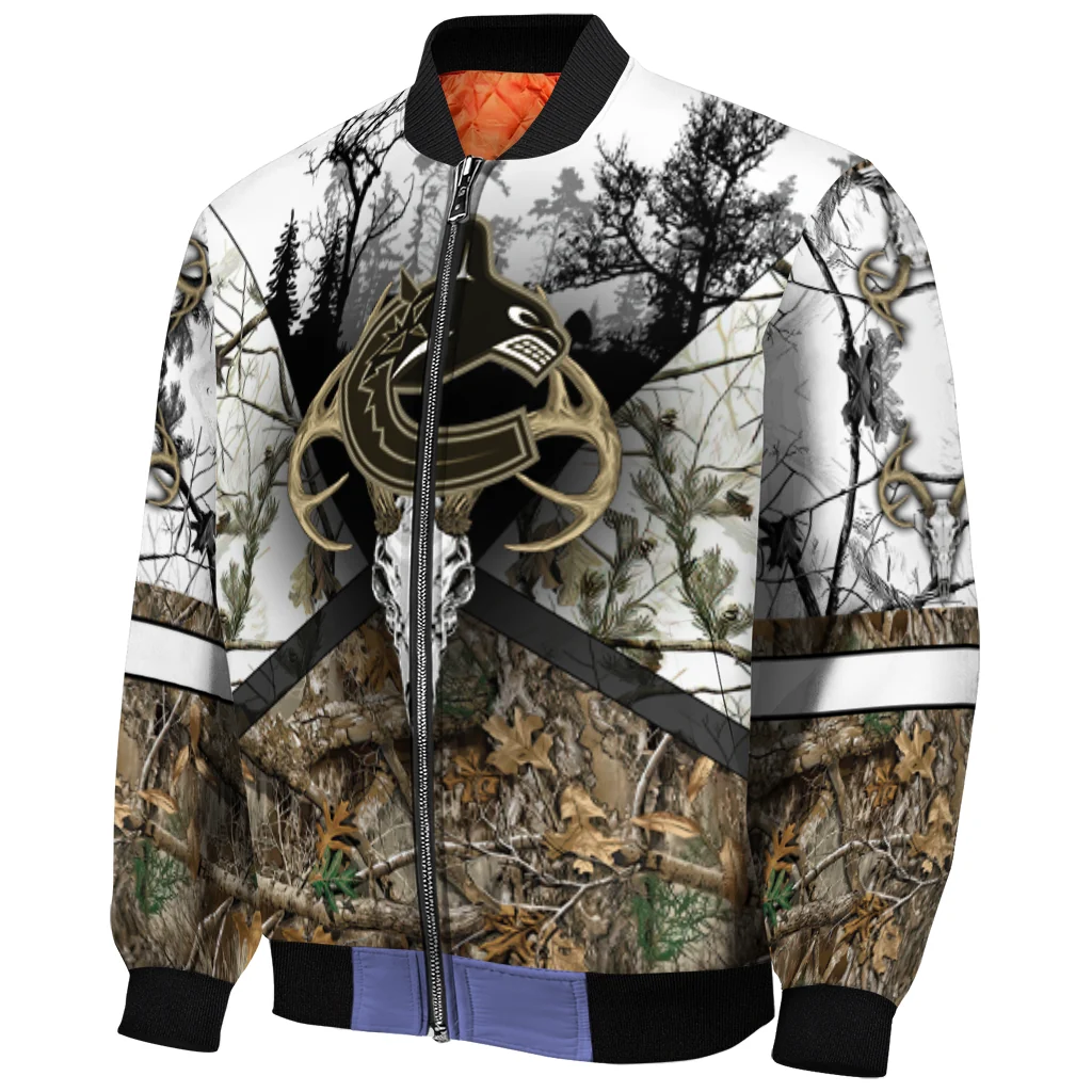 customized vancouver canucks deer skull camouflage white bomber jacket fashion forward customized vancouver canucks deer skull camouflage white bomber jacket fashion forward