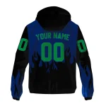 customized vancouver canucks flame trim blue black windbreaker jacket best selling