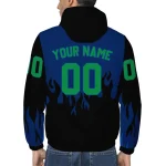customized vancouver canucks flame trim blue black windbreaker jacket best selling