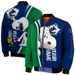 customized vancouver canucks snoopy head blue bomber jacket best selling