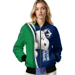 customized vancouver canucks snoopy head blue bomber jacket best selling