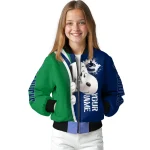 customized vancouver canucks snoopy head blue bomber jacket best selling