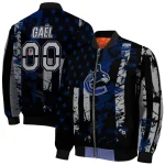 customized vancouver canucks star stripes blue black bomber jacket best selling