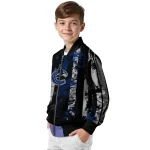 customized vancouver canucks star stripes blue black bomber jacket best selling