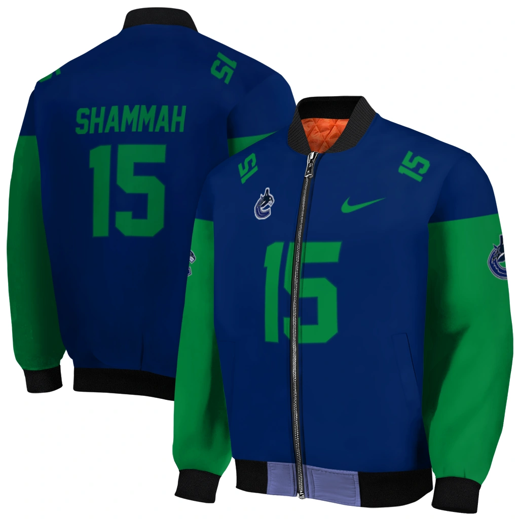 customized vancouver canucks team patch blue bomber jacket best selling customized vancouver canucks team patch blue bomber jacket best selling