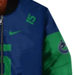 customized vancouver canucks team patch blue bomber jacket best selling