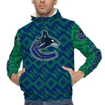 customized vancouver canucks trellis mesh blue windbreaker jacket best selling