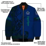 customized vancouver canucks tribal deer art blue bomber jacket best selling