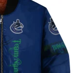 customized vancouver canucks tribal deer art blue bomber jacket best selling