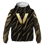 customized vanderbilt commodores abstract streaks black windbreaker jacket best selling