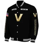 customized vanderbilt commodores american flag skull black varsity jacket best selling