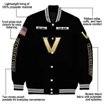 customized vanderbilt commodores american flag skull black varsity jacket best selling