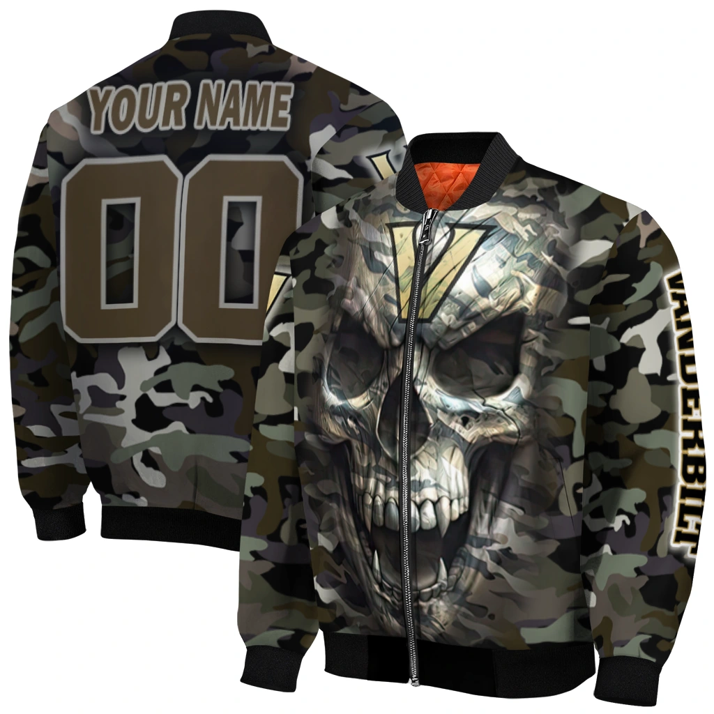 customized vanderbilt commodores camouflage skull camouflage bomber jacket best selling customized vanderbilt commodores camouflage skull camouflage bomber jacket best selling