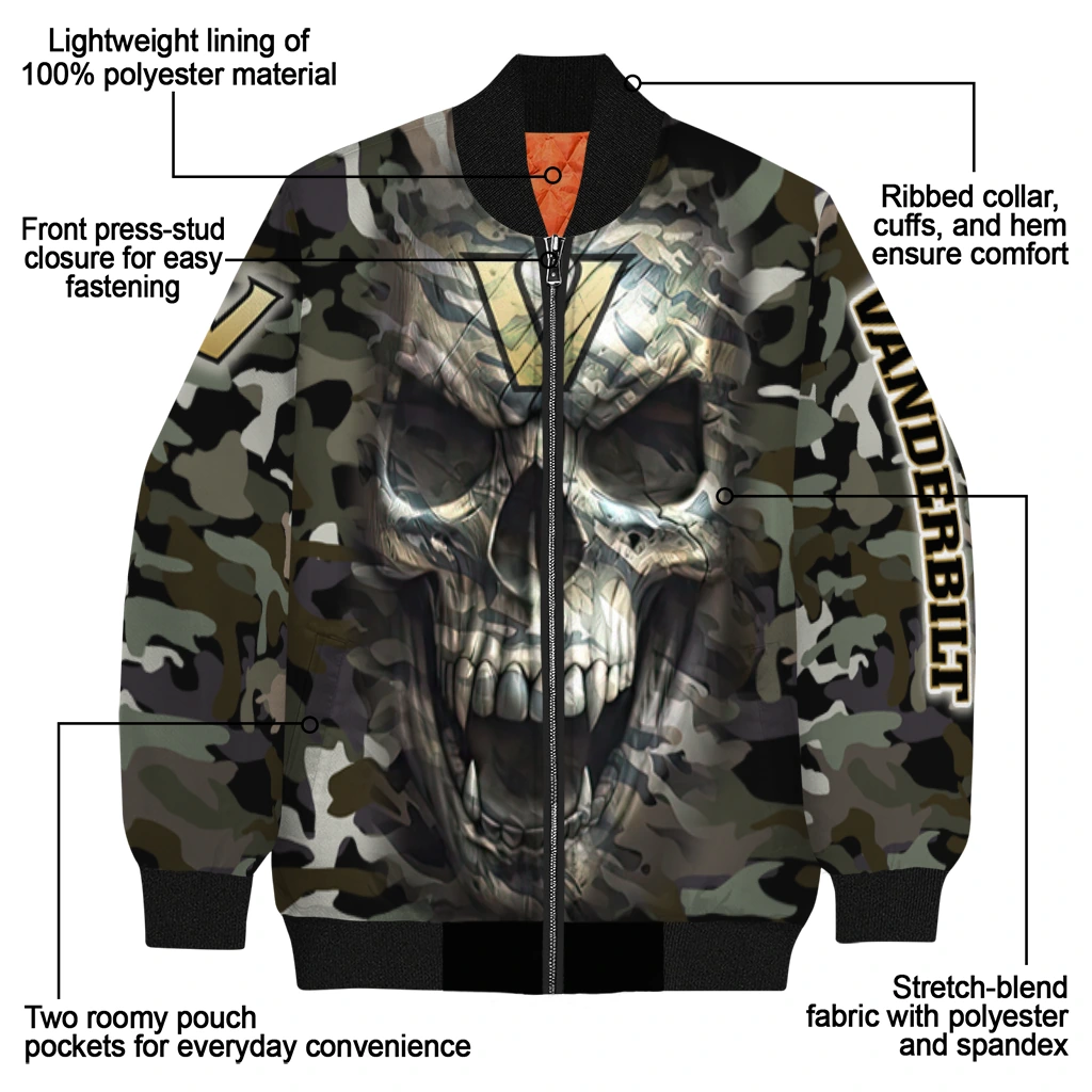 customized vanderbilt commodores camouflage skull camouflage bomber jacket new arrival customized vanderbilt commodores camouflage skull camouflage bomber jacket new arrival