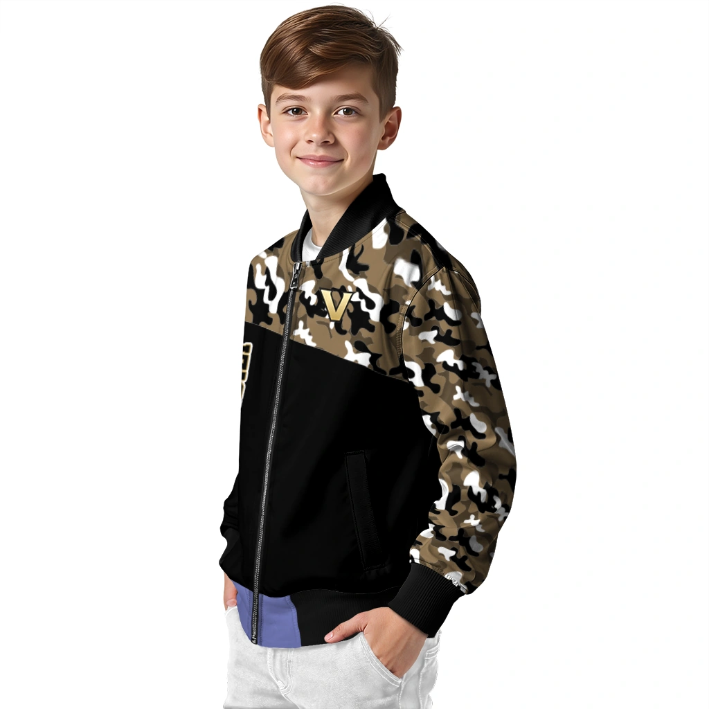 customized vanderbilt commodores camouflage splash black bomber jacket trendy customized vanderbilt commodores camouflage splash black bomber jacket trendy