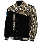 customized vanderbilt commodores camouflage splash black varsity jacket best selling