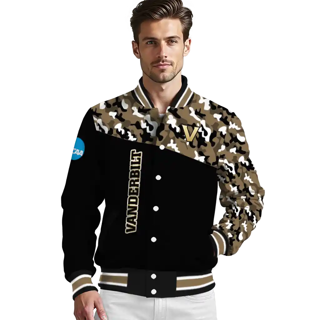 customized vanderbilt commodores camouflage splash black varsity jacket high quality customized vanderbilt commodores camouflage splash black varsity jacket high quality