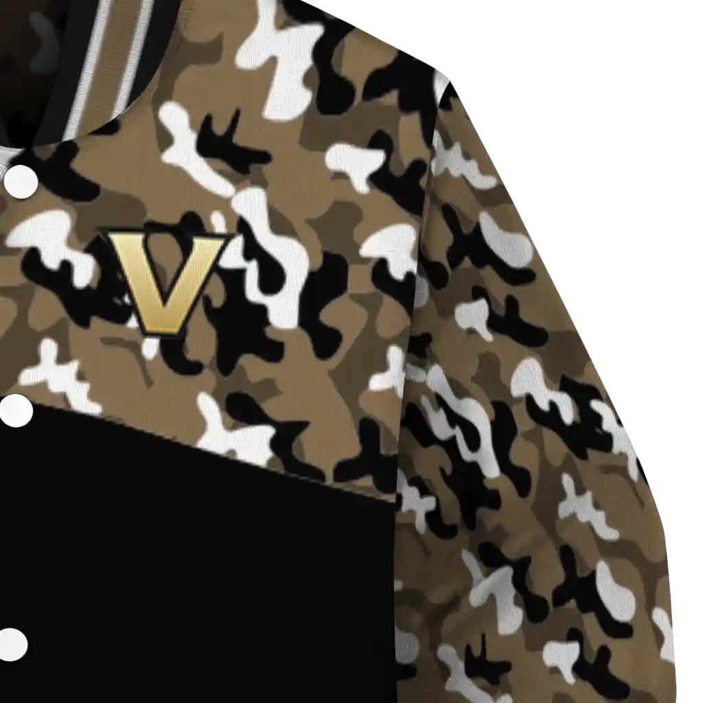 customized vanderbilt commodores camouflage splash black varsity jacket premium grade customized vanderbilt commodores camouflage splash black varsity jacket premium grade