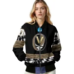 customized vanderbilt commodores circle skull black bomber jacket best selling
