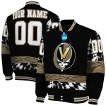 customized vanderbilt commodores circle skull black varsity jacket best selling