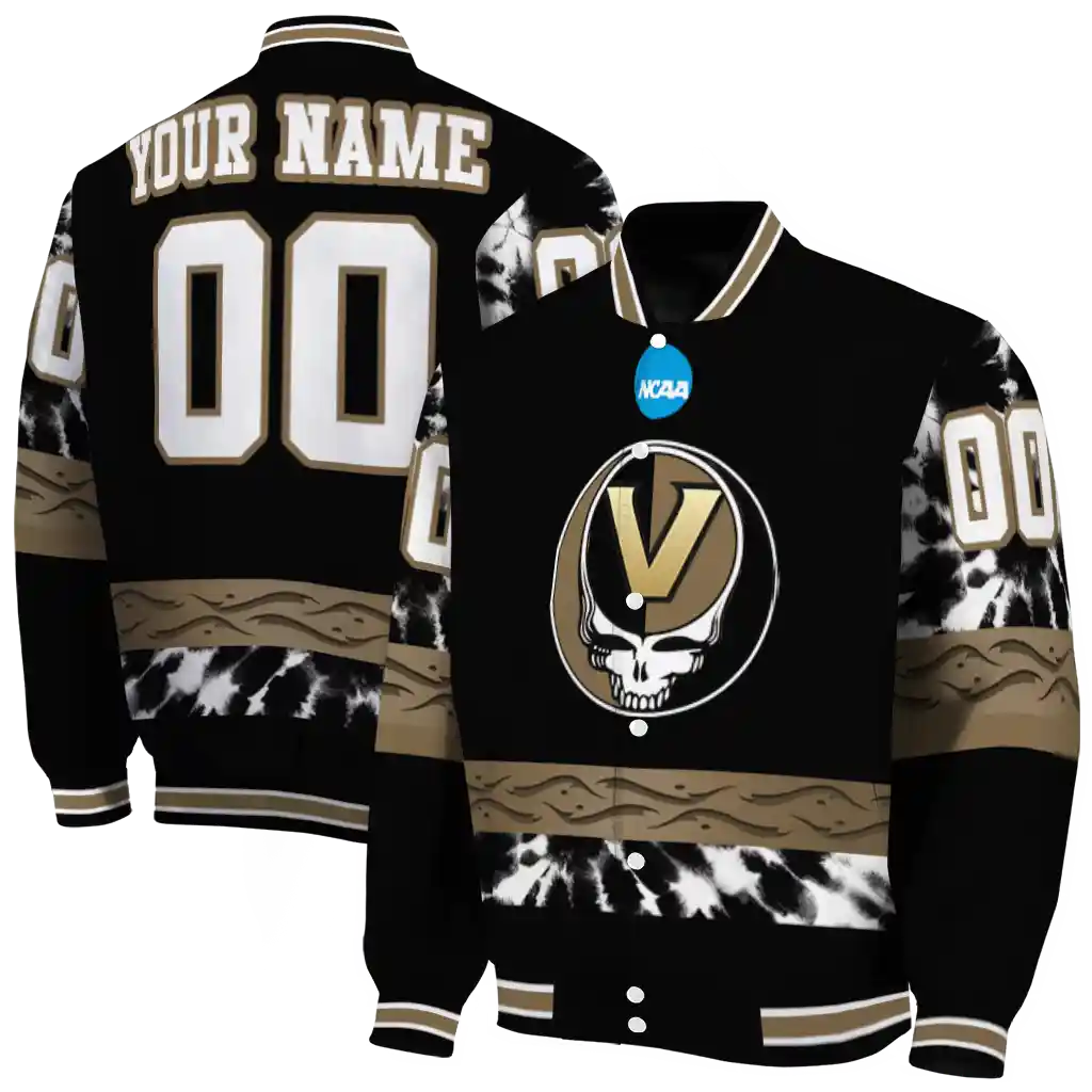 customized vanderbilt commodores circle skull black varsity jacket fashion forward customized vanderbilt commodores circle skull black varsity jacket fashion forward