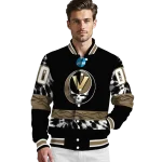 customized vanderbilt commodores circle skull black varsity jacket best selling