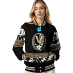 customized vanderbilt commodores circle skull black varsity jacket best selling