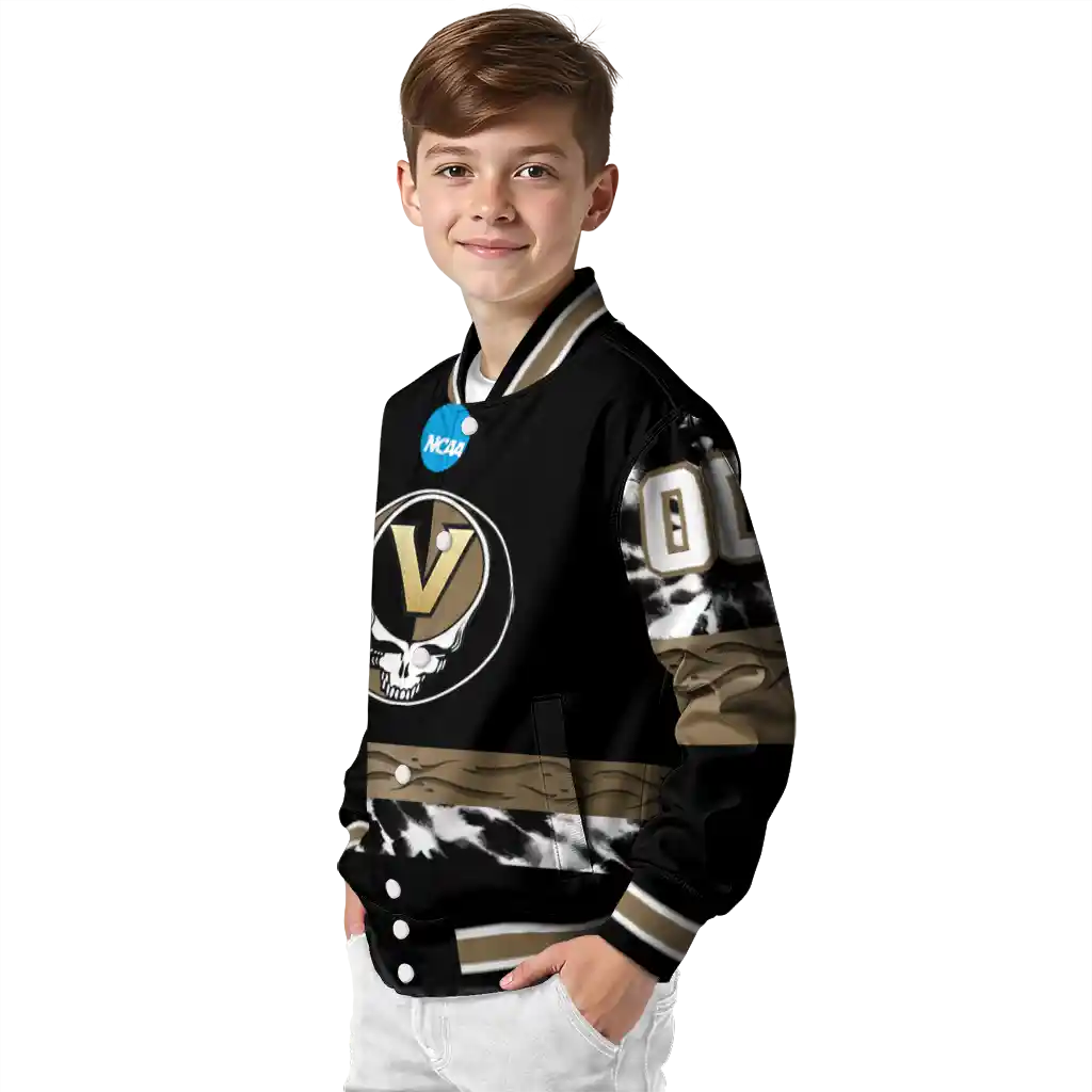 customized vanderbilt commodores circle skull black varsity jacket trendy customized vanderbilt commodores circle skull black varsity jacket trendy
