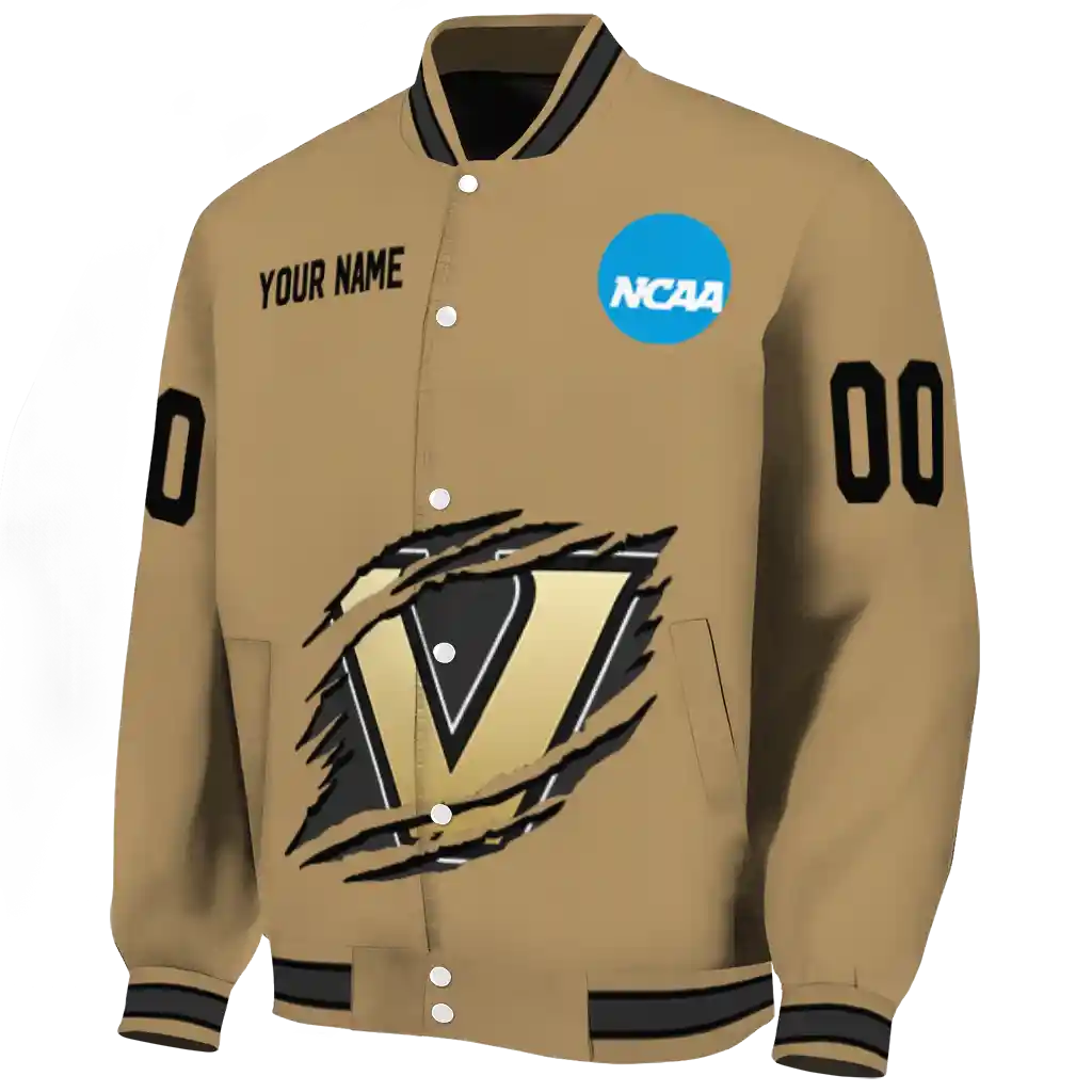 customized vanderbilt commodores claw effect beige varsity jacket best selling customized vanderbilt commodores claw effect beige varsity jacket best selling