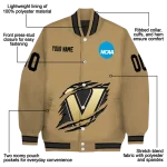 customized vanderbilt commodores claw effect beige varsity jacket best selling