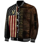 customized vanderbilt commodores flag wood brown varsity jacket best selling