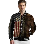 customized vanderbilt commodores flag wood brown varsity jacket best selling