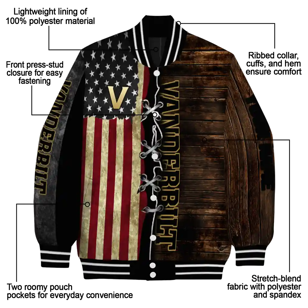 customized vanderbilt commodores flag wood brown varsity jacket new arrival customized vanderbilt commodores flag wood brown varsity jacket new arrival