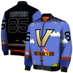 customized vanderbilt commodores mario blocks blue black bomber jacket best selling