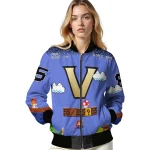 customized vanderbilt commodores mario blocks blue black bomber jacket best selling