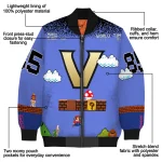 customized vanderbilt commodores mario blocks blue black bomber jacket best selling