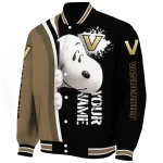 customized vanderbilt commodores snoopy head black varsity jacket best selling