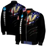 customized vanderbilt commodores usa flag claws black bomber jacket best selling