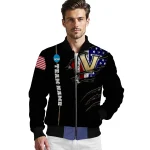 customized vanderbilt commodores usa flag claws black bomber jacket best selling