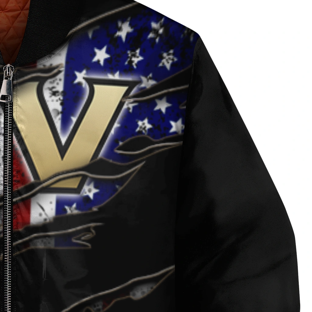 customized vanderbilt commodores usa flag claws black bomber jacket premium grade customized vanderbilt commodores usa flag claws black bomber jacket premium grade
