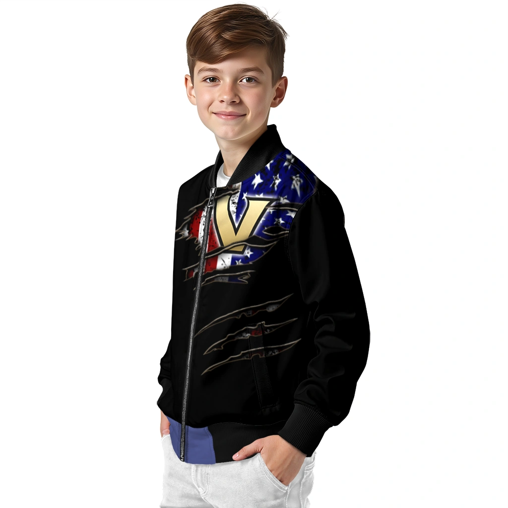 customized vanderbilt commodores usa flag claws black bomber jacket trendy customized vanderbilt commodores usa flag claws black bomber jacket trendy