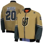 customized vegas golden knights chevron style tan bomber jacket best selling