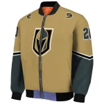 customized vegas golden knights chevron style tan bomber jacket best selling