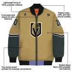 customized vegas golden knights chevron style tan bomber jacket best selling